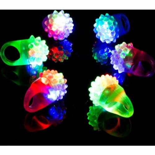 Flashing Bubble Ring Rave Party Blinking Soft Jelly Glow Led Light Up Silicone Cheer Prop Cheer Prop Finger Lamp LX8530
