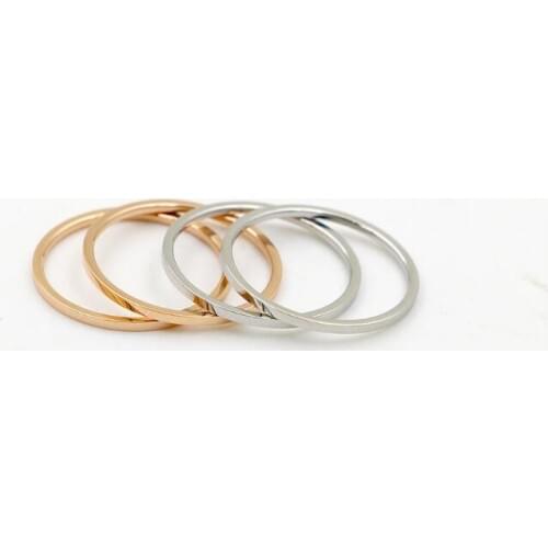 Fashion J-Korea Love 1mm Knuckle Ring Women Female Rose gold color Stainless Steel Party Wedding Rings
