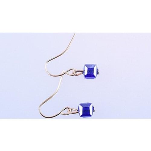 Fashion Crystal Earrings For Woman Jewelry wholesale Imitation Rhodium/Gold Color Hot Sale Colorful Cube Crystal Stud earrings