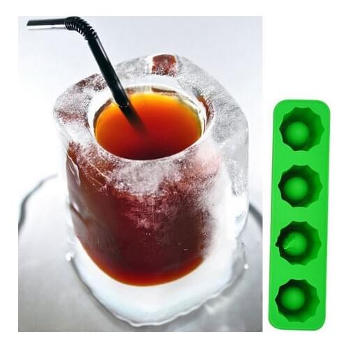 Fashion Hot ICE TRAY Cup Silicone Ice Cube Colorful DIY Popsicle Mold Ice Wine Glass Baking Tools