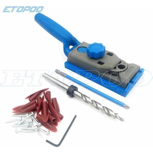 Wood Doweling Jig Kit & Pocket Hole Jig 6/8/10/12mm Drill Guide With Screws For Drill Bit Hole Puncher Woodworking Tools