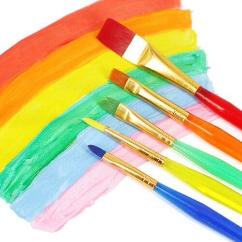 6Pcs Nylon Brushes For Drawing Set 2021 ChildrenS Art Painting Supplies For Watercolor Paint Pen School Stationery