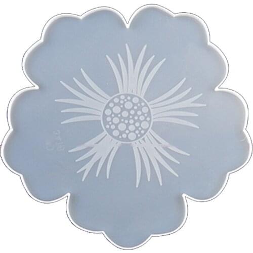 2021 New Large Flower Shape Resin Coaster Molds Fruit Cup Silicone Tray Epoxy Resin Mold