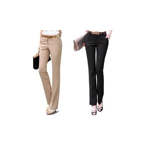 Office Lady Cotton OL Straight Uniform Suit Pants Women Casual Trousers
