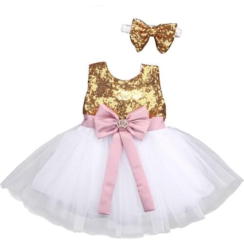 Citgeett Princess Baby Girls Sequins Bowknot Party Wedding Gown Formal Bridesmaid Ball Gown Dress