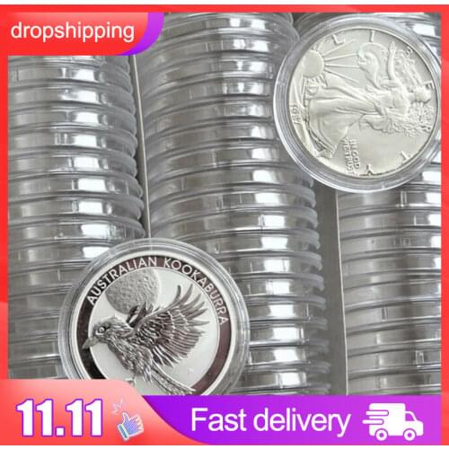 Transparent Coin Boxes 100pcs 1oz 41mm капсулы для монет Capsules Cases Commemorative Coins in stock drop shipping
