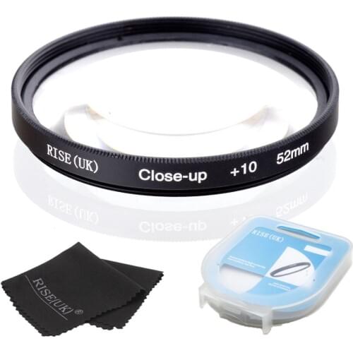 HOT SALE RISE(UK) 52mm Close-Up +10 Macro Lens Filter for Nikon Canon SLR DSLR Camera + filter case + gift