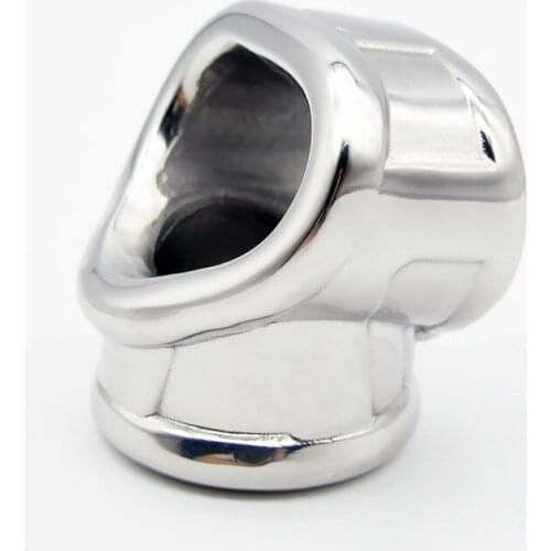 Stainless Steel Ball Scrotum Stretcher Penis Cock Ring Metal Locking Pendant Delayed Ejaculation Male Exercise BDSM Sex Toys