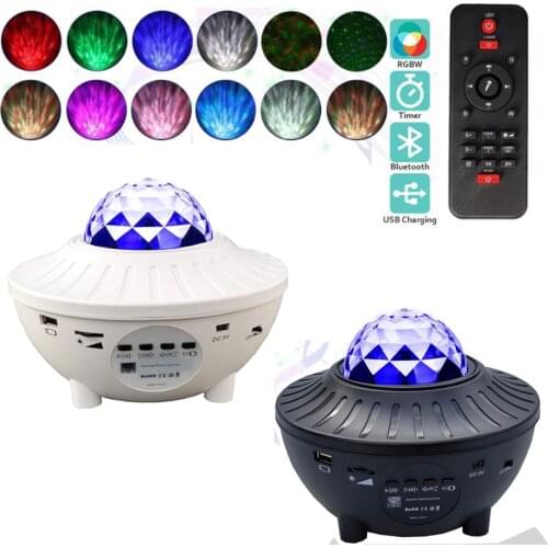 Romantic Projection Lamp USB Voice Control Bluetooth Music Player LED Night Light Colorful Starry Sky Projector Christmas Gift