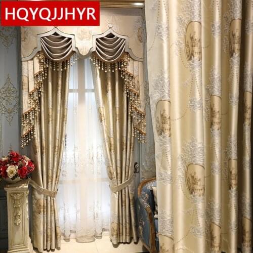 European and American luxury royal living room blackout curtains for villa hotels high-quality luxury curtains for bedrooms