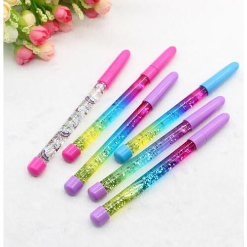 Glitter Sequins Handle 0.5mm Blue Ink Ball Pen Ink pen Student School Office Stationery Fountain pen перьевая ручка