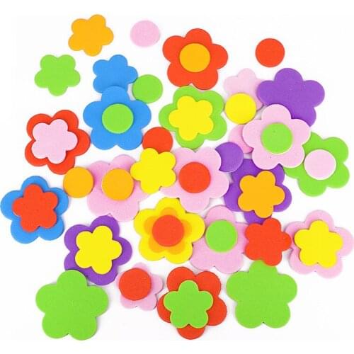 Geometric Figure Foam Sticker Heart Self-Adhesive EVA Stickers Children Early Educational Learning Kindergarten Craft DIY Toy