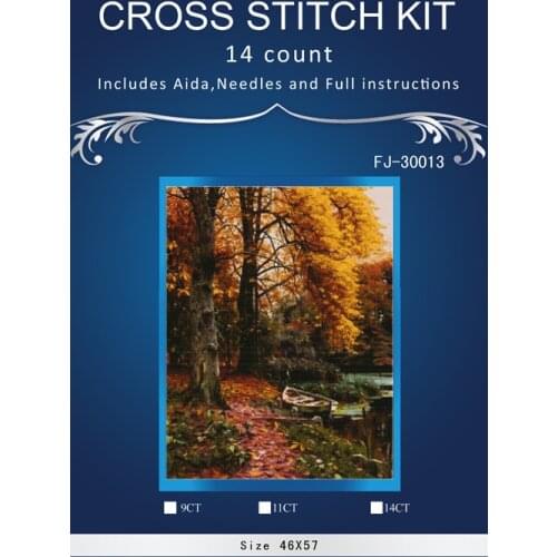 Needlework DIY 14CT Cross stitch kits For Embroidery River in Autumn Counted Cross-Stitching embroidered crafts