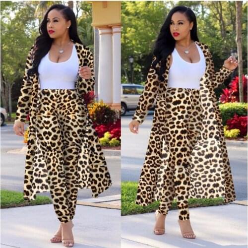 Sexy Spring Women print long sleeve cardigan pants summer two piece set long cardigan pants 2 piece set summer womens suits