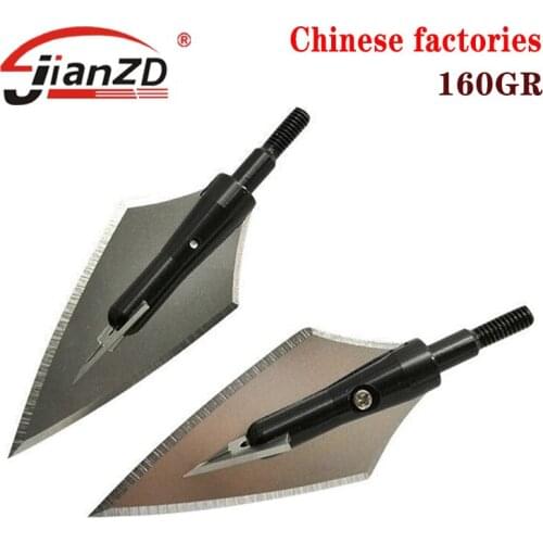 3/6/12pcs Broadheads Archery Hunting Arrowheads Stainless Steel Compound Bow Tips steel hunting tools 160 grain