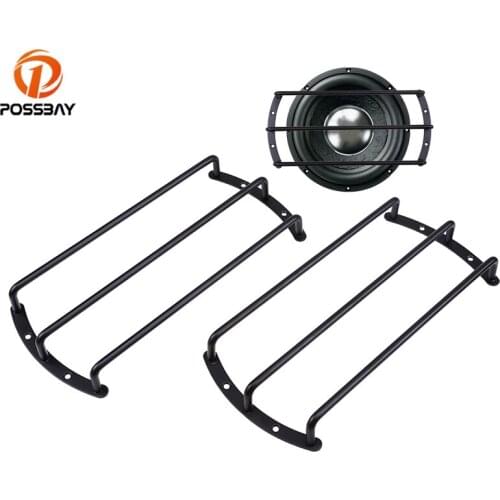 POSSBAY 4 Horizontal 10/12 Inch Audio Speaker Subwoofer Grille Cover Protector Matte Black Subwoofer Speaker Grille Covers