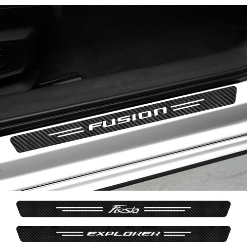 4PCS Car Sill Sticker For Ford ECOSPORT EDGE ESCAPE EXPLORER FIESTA FUSION GHIA KUGA MONDEO MUSTANG SHELBY ST TAURUS Accessories