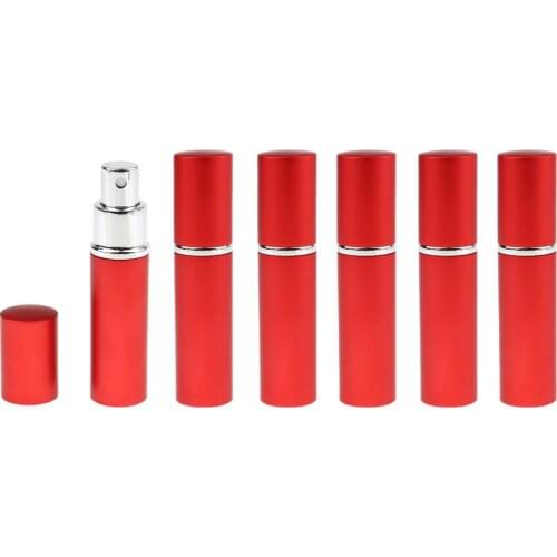 6 Pieces 10ml Metal Refillable Mist Spray Bottle Perfume Pressed