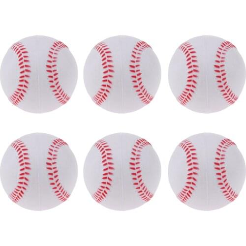 6x Exercise Safety Batting Training Baseball Softball Bouncy Ball White