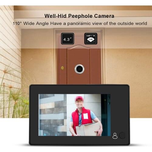 4.3" Digital Doorbell 110 Degree wide angle Smart Digital Door Peephole Viewer Colorful LCD Screen for Home Security Camera