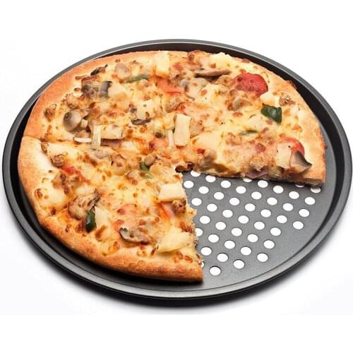 Household Pizza Pans with Holes Breathable Non-Stick Professional Baking Tray for Restaurant Home Grill Barbecue Baking Tools