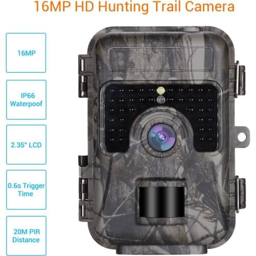 HH662 Trail Camera 16MP 1080P Hunting Scouting Wildlife Cam 30pcs IR LED 940nm Night Vision 0.6S Trigger Waterproof Photo Traps