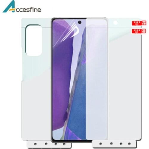 2PCS Front+Back Full Screen Protector Gel For Samsung Galaxy Note 20 Plus Note 20 Ultra Soft TPU Hydrogel Film+install tools