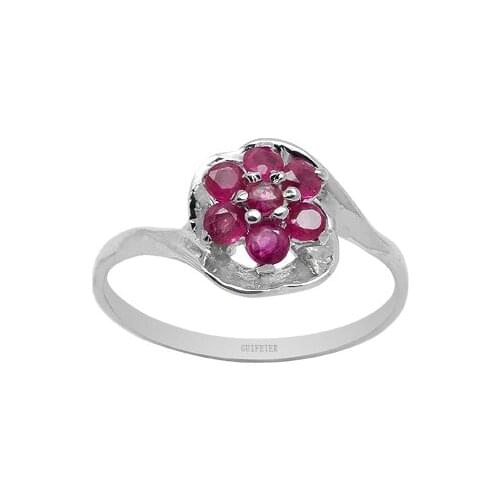 100% Genuine Ruby Ring for Party 7 Pieces Natural Ruby Silver Ring Fashion Real 925 Silver Ruby Jewelry