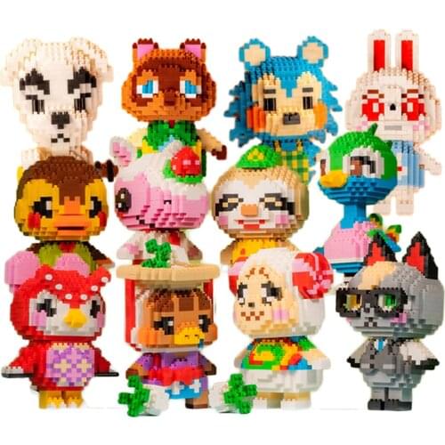 Animal Crossing Building Blocks Raymond 3D Model DIY Mini Assembled Building Blocks Childrens Adult Game Toy Gift