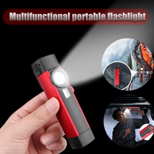 Mini Flashlight Xpe+cob Led+395 Purple Light Flashlight Usb Rechargeable Led Work Light Magnetic Camping Torch #T2P
