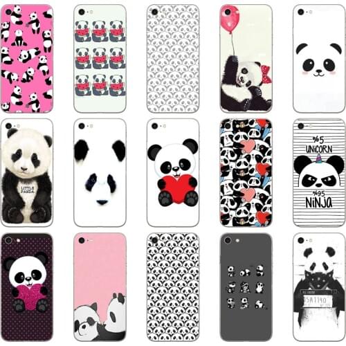 36D Hot Cute Panda Cartoon Animal Funny Lovely Soft Silicone Cover Case for iphone 5 5s se 6 6s 8 plus 7 7 Plus X XS SR MAX case