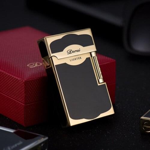 Simple Loud Lighter Inflatable Grinding Wheel Open Flame Side Lighter High-end Men Gift Lighter Smoking Accessories for Weed