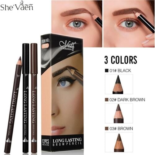 Natural Eye Brow Pencil Long Lasting Waterproof Eyes Makeup Pencils Black Brown Brow Brand Maquiagem