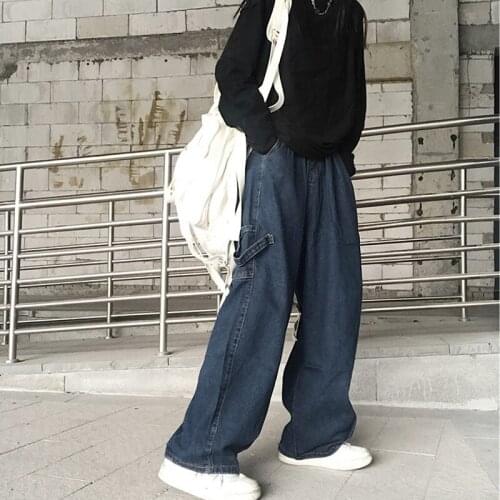 Spring And Autumn New Fashion Loose Wide Leg Pants Women 2021 High Waist Casual Cool Straight Jeans For Women Mujer Pantalones