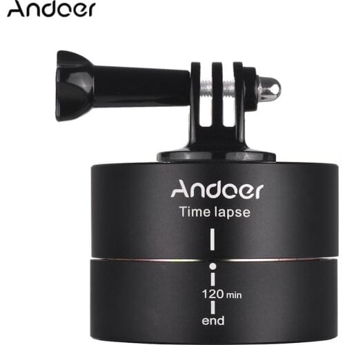 Andoer 120 Minutes 360 Degrees Panning Auto Rotation Time Lapse Tripod Head Panoramic Stabilizer for GoPro Hero for Smartphones
