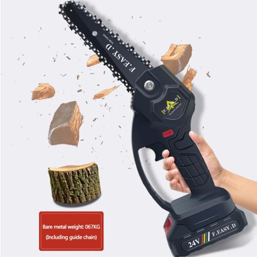 24V Mini Portable Brush Electric Chainsaw Rechargeable Pruning Chainsaw Logging Electric Chainsaw Garden Ochard with Battery