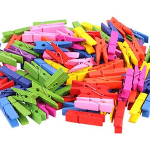25/35/45MM Length Coloful Mini size Wooden Clips Clothes Photo Clips Paper Clothespin Craft Decor Clips Portable Wood Clamp