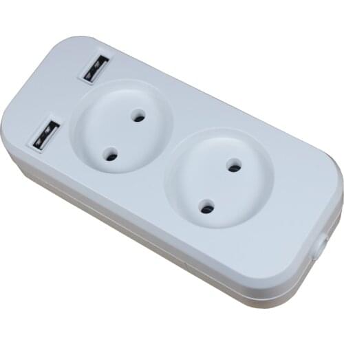 USB extension socket with easy fixing 2 USB port EU standard 5V2A new design outlet no cable A8