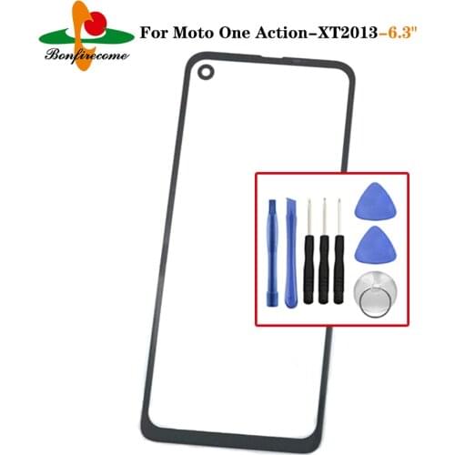 Outer Screen For Motorola Moto One Action XT2013 Touch Screen Front Panel LCD Display Outer Glass Cover Lens Repair Replacement