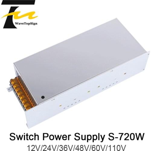 WaveTopSign 720W DC Regulated Voltage Adjustable High Power Switching Power Supply Output VDC 12V 24V 36V 48V 60V Input AC220V