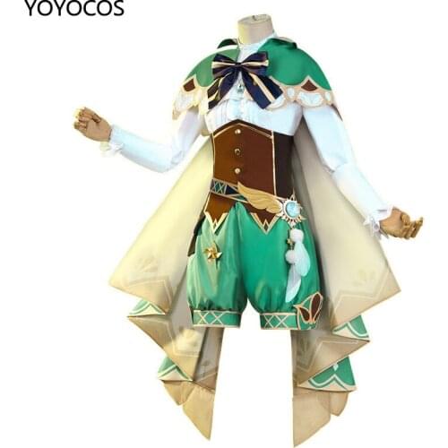 YOYOCOS Genshin Impact Cosplay Venti cosplay costume game Mondstadt set halloween costumes for women party green dress