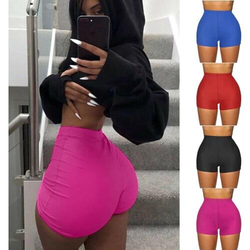 Women Stretch Bike Shorts Workout Short Mini High Waist Push Up Shorts Gym Sports Fitness Pants Pantalones Cortos De Mujer