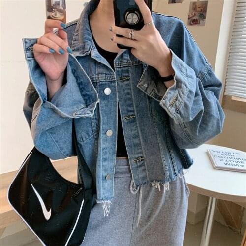 Womens Jackets Spring 2021 Fashion Oversized Jacket Women Denim Coat Womens Jean Clothes Korean Coats Veste Femme TN2665