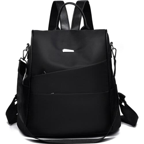 2019 New Womens Backpacks Sewing Thread Soft Surface Solid Color Girls Backpack