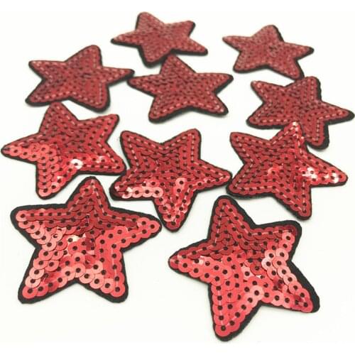 100pcs Wholesale Star embroidery Sequins Patches Iron on Stickers for Clothes Sequin Applique for Clothing Sewing Accessory