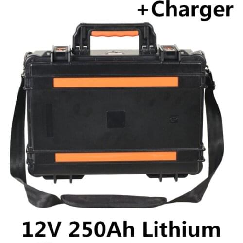 12V 250Ah lithium ion battery pack for golf trolley solar system electric boat backup power RV caravan+20A charger