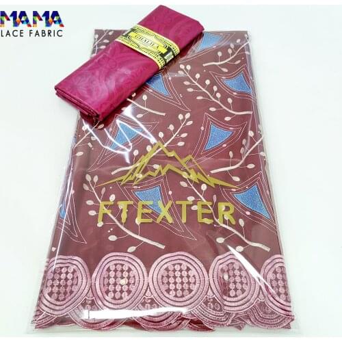 2.5+ 2.5 Yards 2021 African Lace Top Quality Swiss Voile Lace With Bazin Riche Original Brocade Dry Lace For Wedding Material