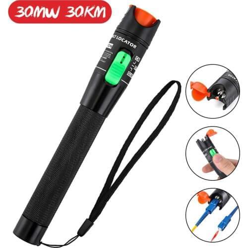 30mW FTTH Fiber Optic Tester Pen Type Red Laser optical fiberLight 10mW Visual Fault Locator Optical Cable Tester 5-30Km Range