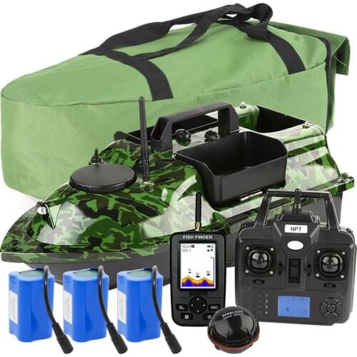 500M Wireless Fishing Bait Boat,GPS Bait Boat With 3 Hoppers GPS Fishfinders With Sonar Sensor GPS RC Toy Boat 12000mAh Battries