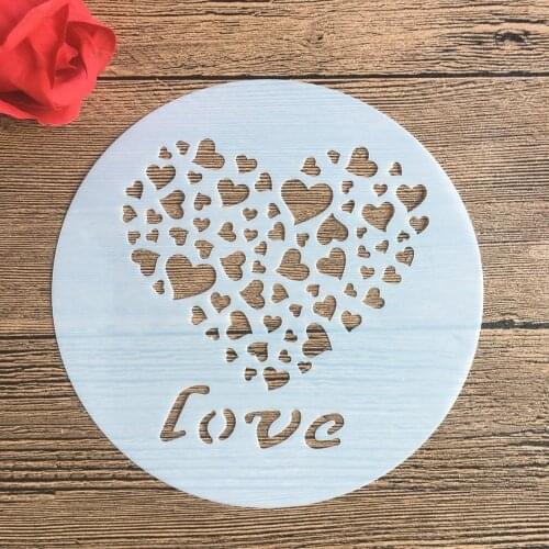 6 inches Circle mold DIY Pattern hollow template Stencils cake baking sugar powder sieve mold graffiti drawing tiles Stencils-3